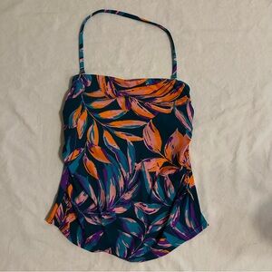 Women’s Cupshe NWT Swim Top Size M Floral Palm Removable Strap Padded Multicolor